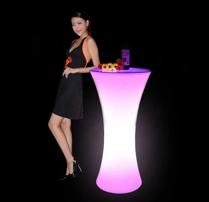 Electronic Component Transistor Plastic Rechargeable Led Cocktail Bar Table For Night Club