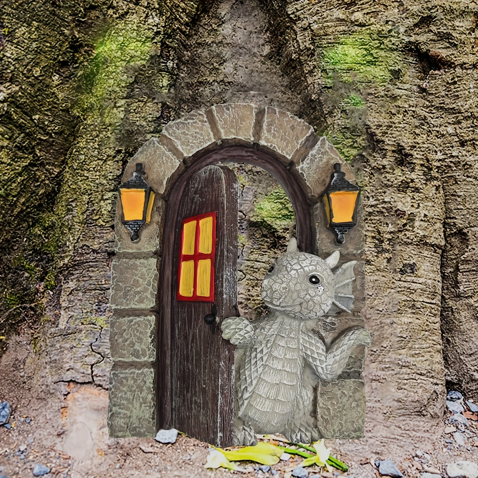 Fengzhi Factory Little Dragon Open Door Garden Decorations Cute Resin Craft Statues Modern Style Sculpture