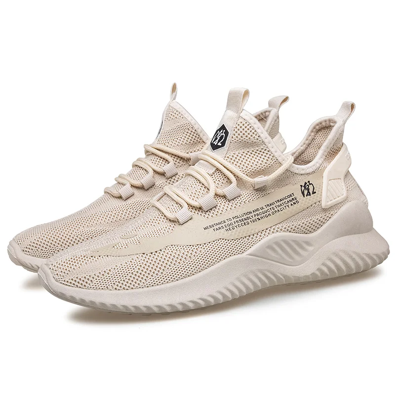 Stylish Popular Outdoor Men Fly Mesh Upper And Cushion Foam Sole Running Lightweight Shoes