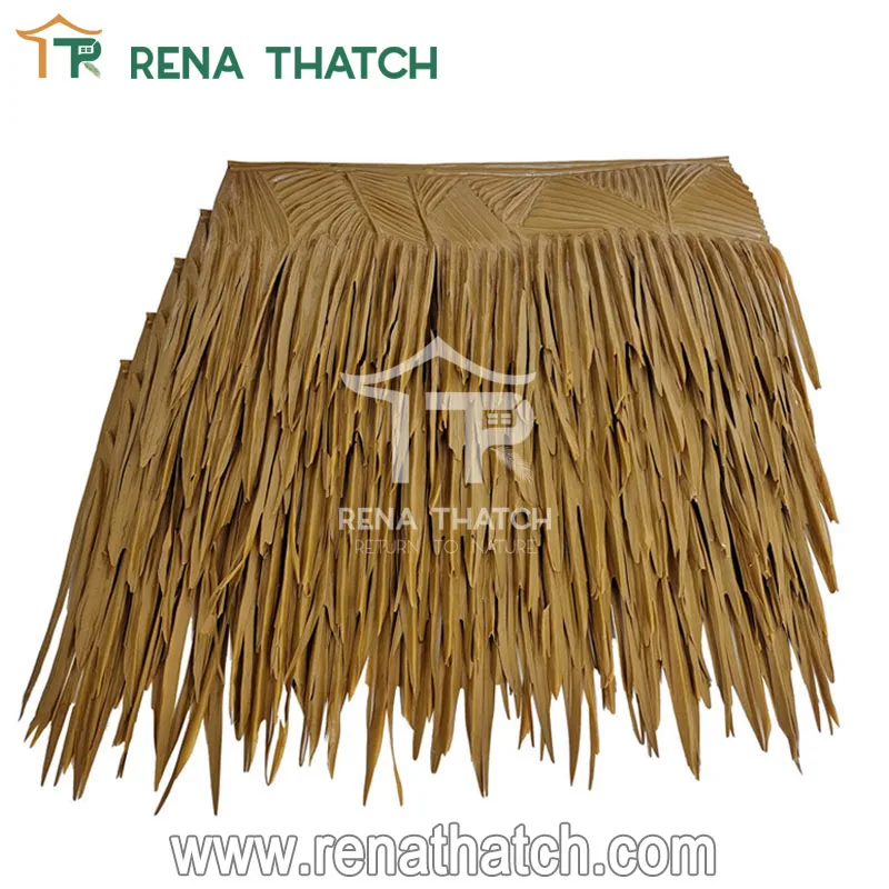 UV resistant fiber synthetic artificial plastic palmas sheet thatch for gazebo Viva palm panels rolls for pergola