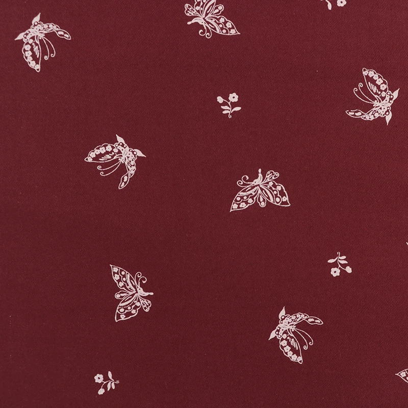Butterfly Type Printing Cheongsam Fabric 100% Cotton Twill in Stock Floral Cotton Printed Fabric