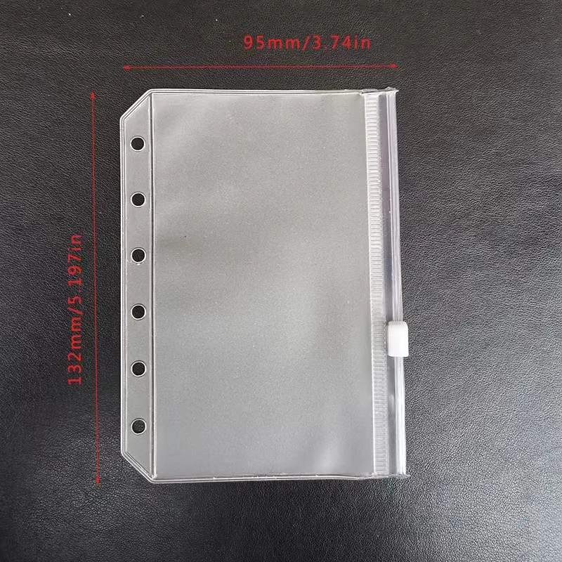 Wholesale A5 A6 A7 Waterproof Clear PVC Envelope File Box Document Bag Zipper Pouches with Zip Lock and Ring Holes