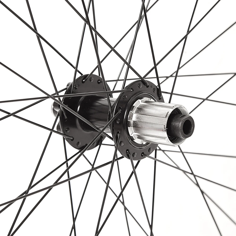 27.5 inch bicycle wheel set black aluminum alloy wheel rims hub stainless steel spoke