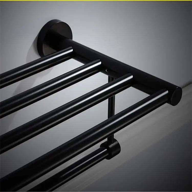 Wholesale bathroom accessories hotel bathroom towel bar 30 to 60 size black towel rail