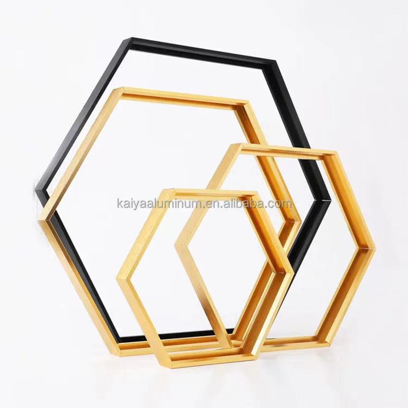 Durable Aluminium Alloy Frame Hexagon Metal Picture Frame Photo Frame for Art Painting