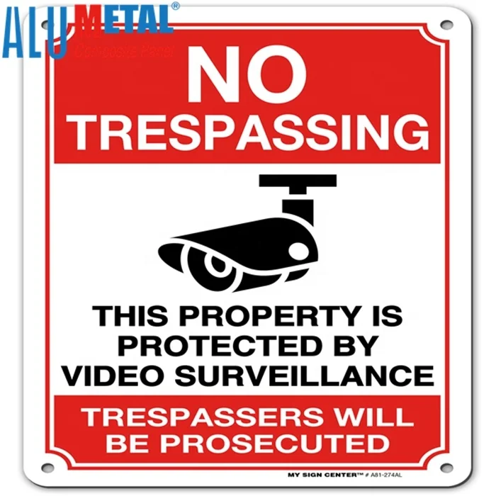 Custom Aluminum Metal Security Yard parking Signs safety road street signs traffic stop wet floor sign boards