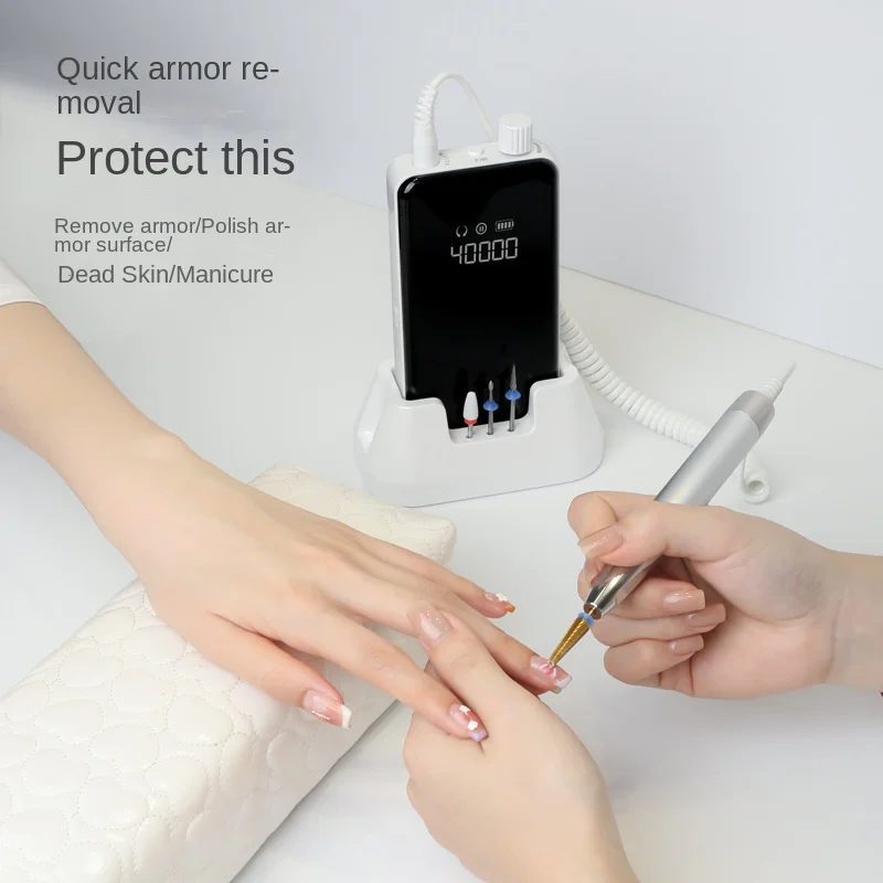 Professional Nail Drill 40000RPM Wireless Strong Portable Brushless Nail Drill Handpiece Cordless Electric Nail Drill Machine
