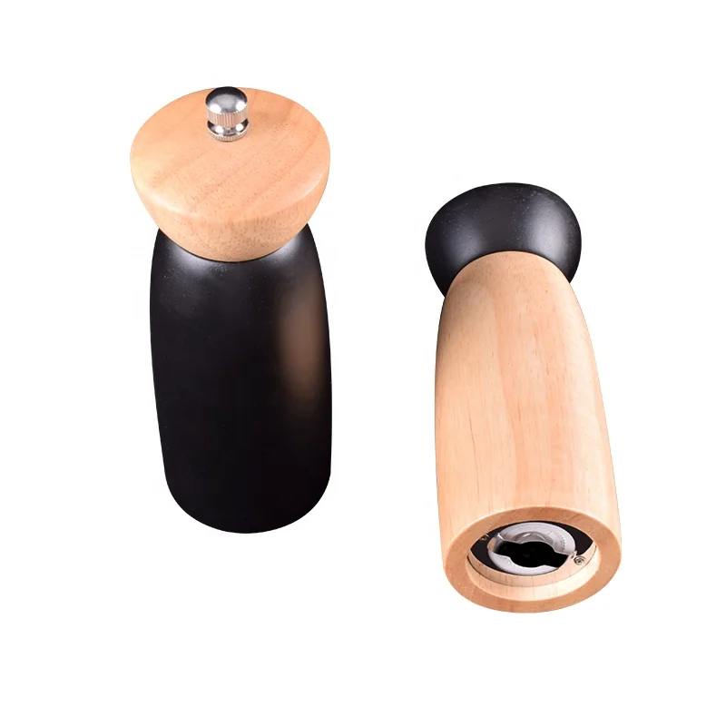 Customized high quality  manual wooden  mill adjustable wood salt and pepper grinder