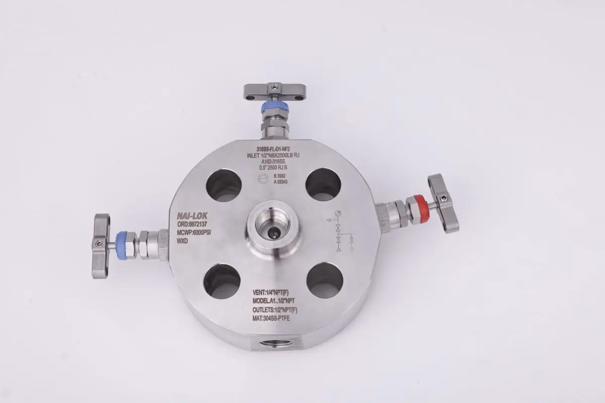 Super Duplex Steel 2507 Monoflange Double Block and Bleed Valves 1/2 NPT 6000psi DBB Manifolds Valve for Pressure Transmitter