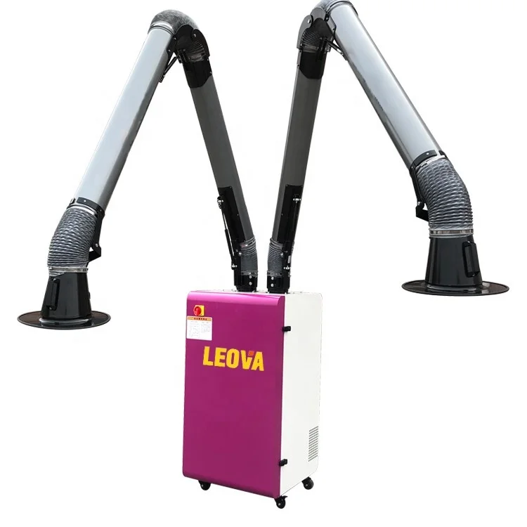 industrial fume collector portable welding fume extractor with two arms and CE certification