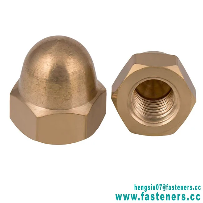 Hot Sale Factory Price Customized Brass Ball Head Nut Hex Domed Cap Nut M3 - M20