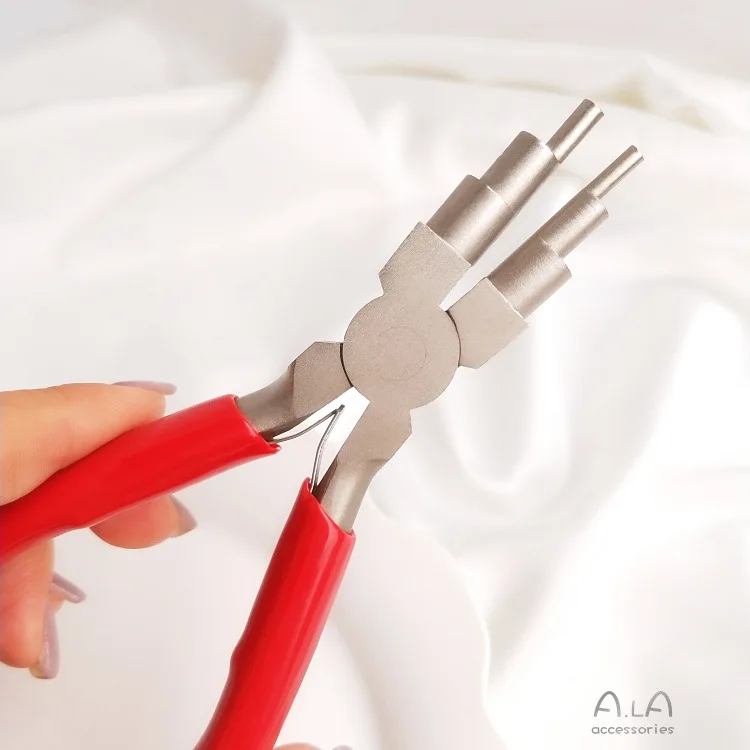 Hand-made 6-segment pliers multi-functional round nose modeling pliers jewelry pliers gold-coated wire winding tool