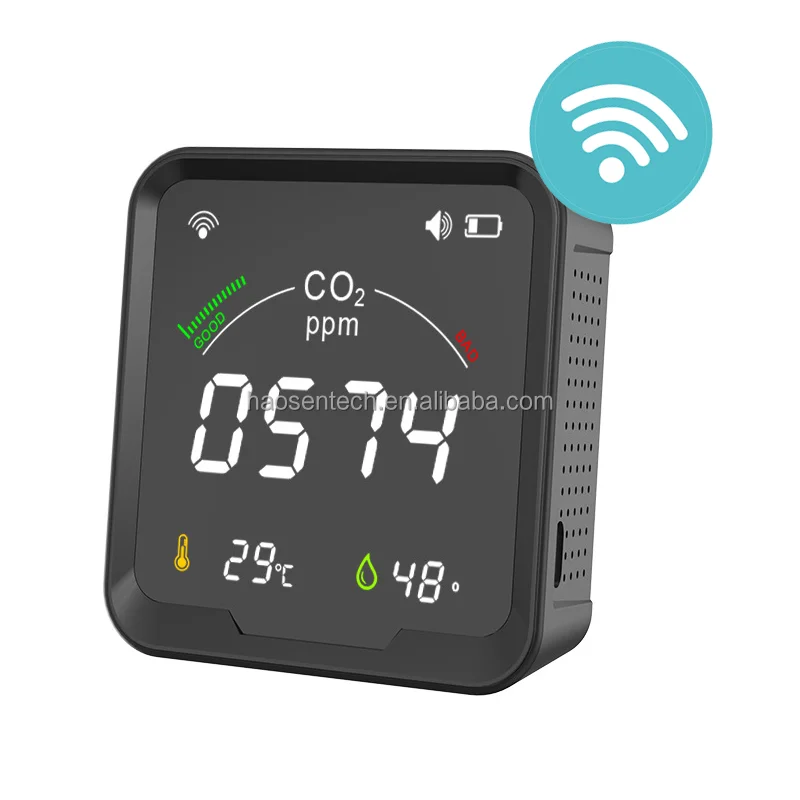 Smart Wifi co2 Detector Alarm Mini Air Quality Monitor ppm Meter co2 co2 meter + app