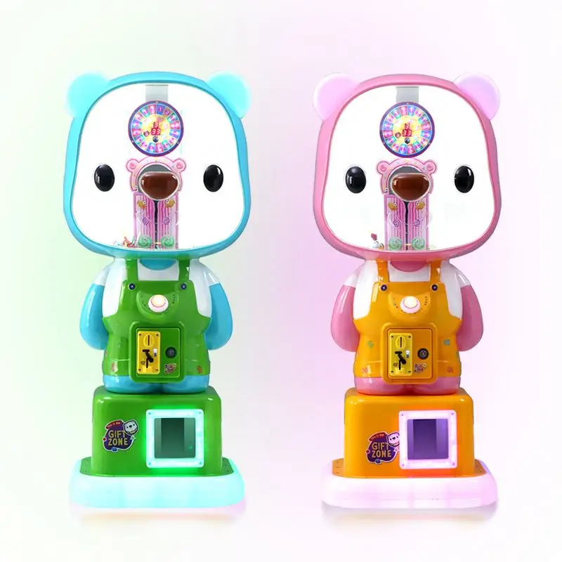 ABS material cute bear candy vending machine commercial game gifts machine children cheap coin operated vending machine