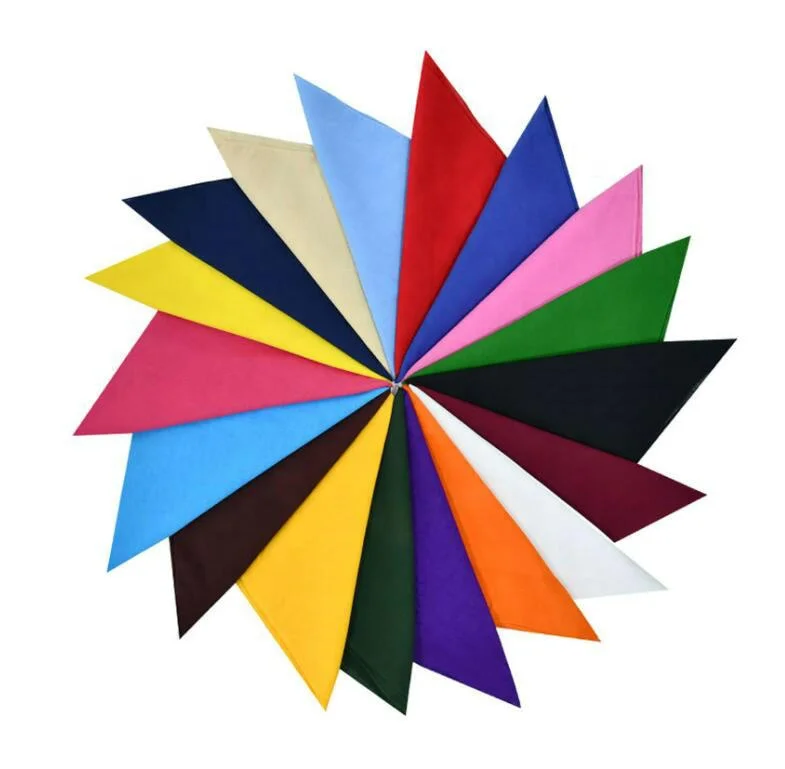 Factory wholesale Solid Color Cotton Bandanas Colorful Headband Scarf for Women Men Multi-Purpose Bandanas