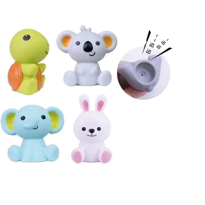 Rubber animal elephant tortoise rabbit 0-3 years old toddler bath toys baby bathroom bath toys game set