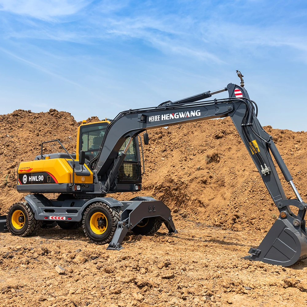 Hengwang HWL90-6 new high quality excavator 8 ton excavator with wheels