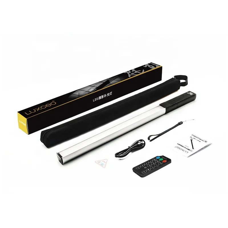 LUXCEO Q508A RGB Color Remote Control USB Rechargeable Photography Handheld Light Wand Portable LED Video Light