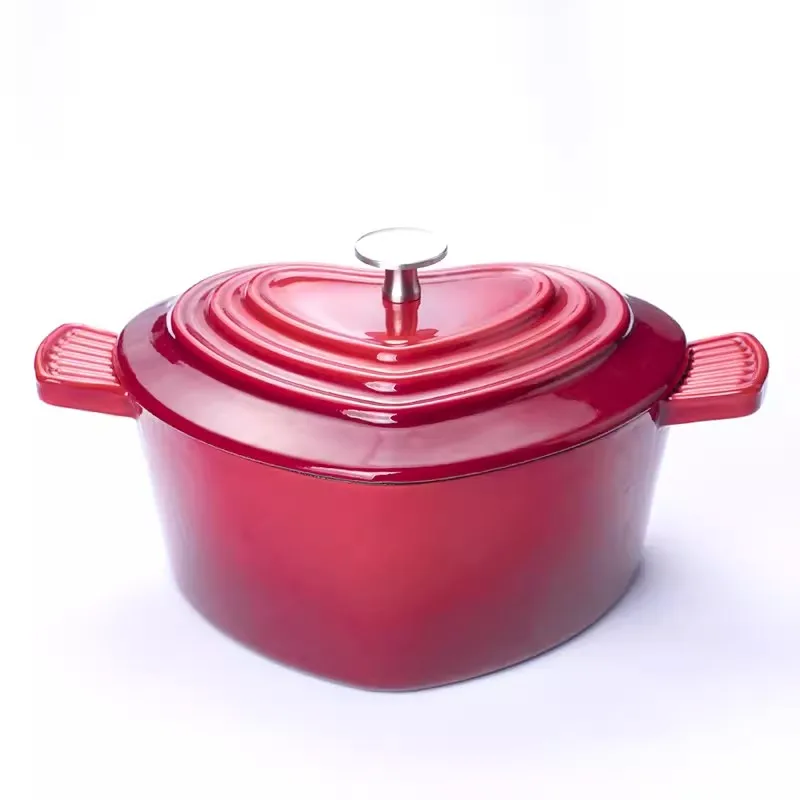 Heart-shaped mini enamel cast iron stew pot, can boil eggs, hot milk, cook noodles