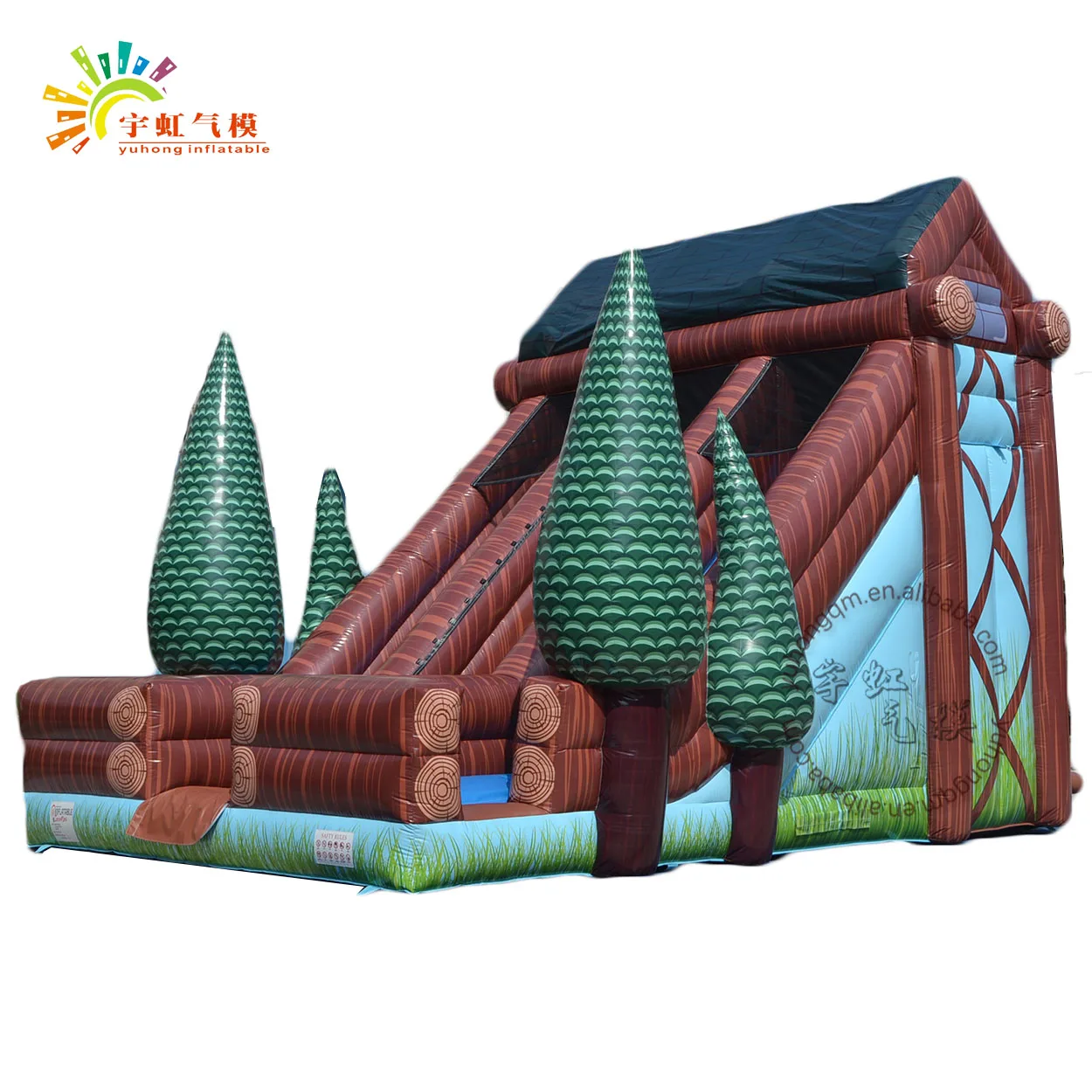 2021 hot sell woods park slide jumping bounce castle inflatable water slide with pool