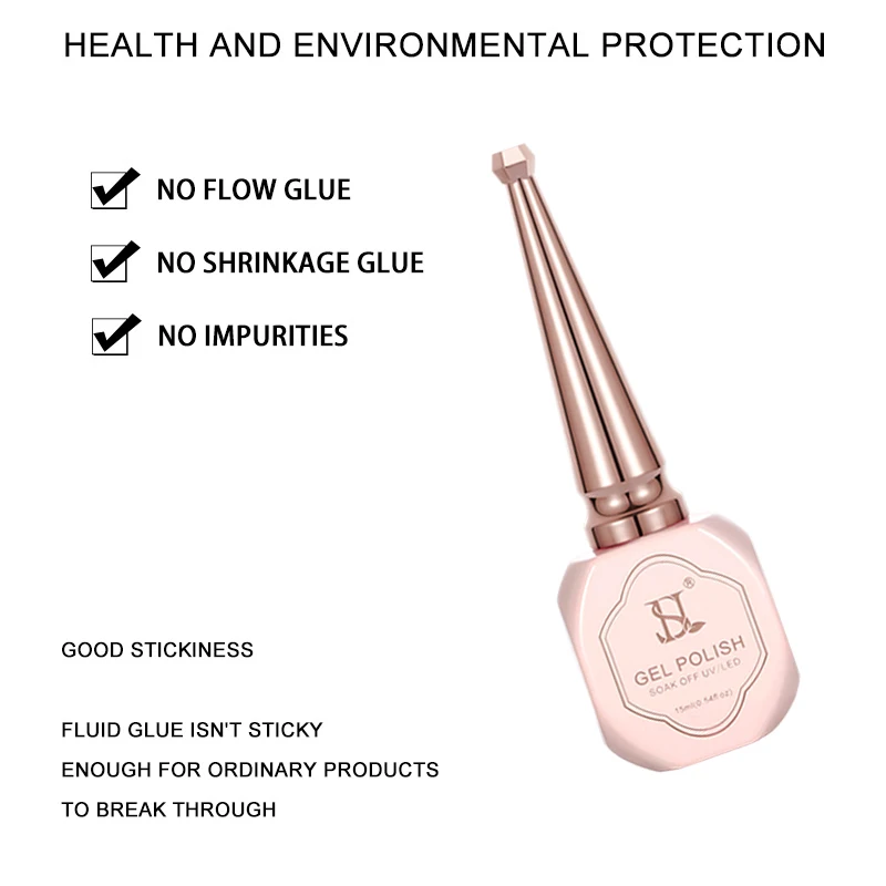 HS Private Label Diamond Gloss Top Coat Long-Lasting Gel Nail Polish From Factory Nails Supplies for