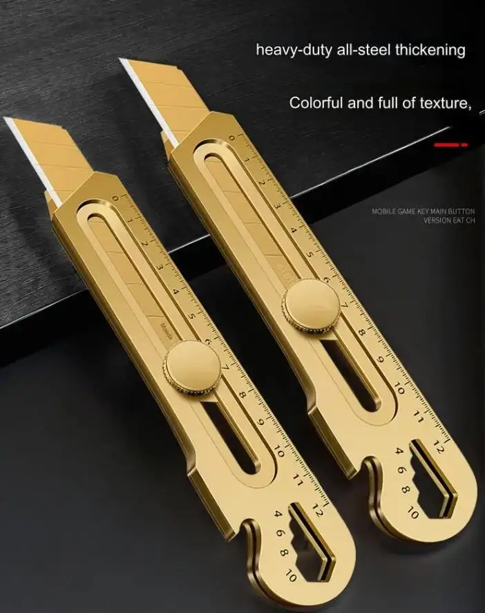 Utility Knife 6 in 1 Stainless Steel 18/25mm Multi Cutter  Grade Snap Off Heavy Duty Art Crafts Carbon Leather Wallpaper