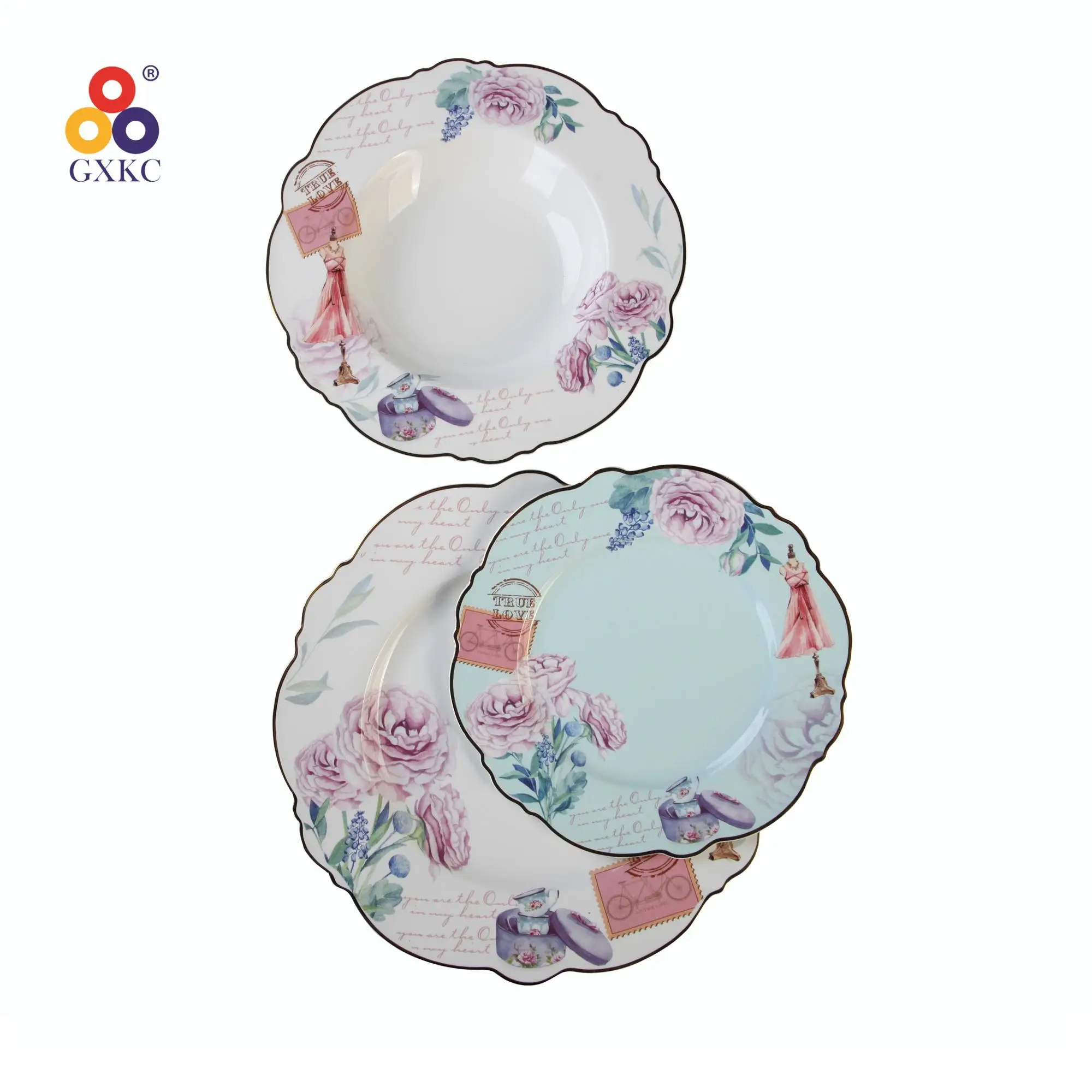 GXKC ресторан цветочный фарфор Новый Костяной Китай десерт суши тарелка