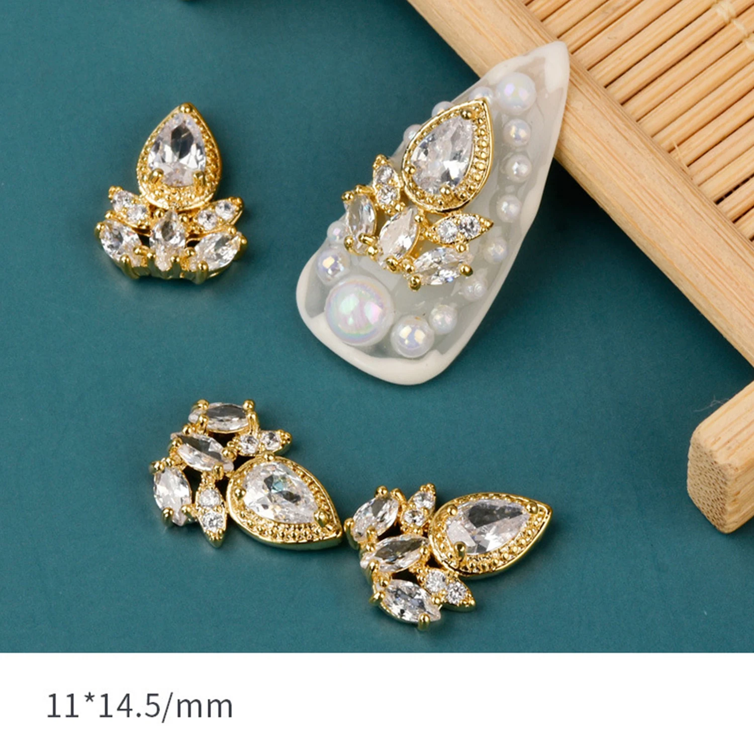 Alloy 3d Nail Charms Crystal Diamond Stone Strass Rhinestone Nail Jewelry Manicure Nail Art Decoration