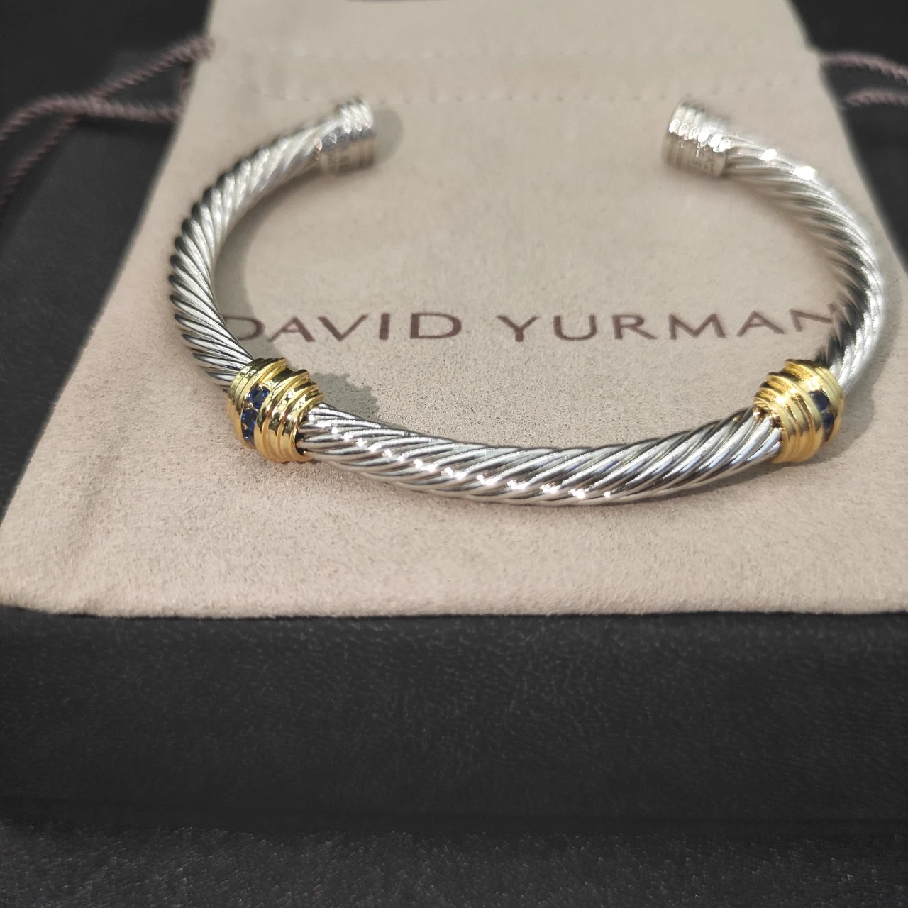 David Yarmans 925 silver factory direct sales ins four-color single and double inlaid zircon open bracelet to give to girlfriend