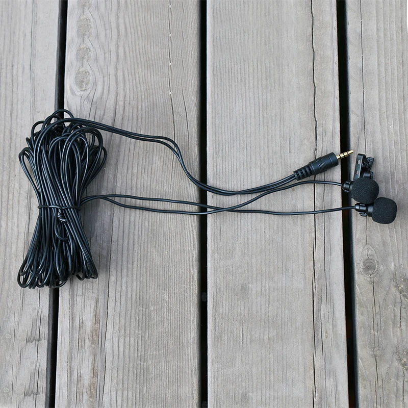 Двойная головка мини петличный нагрудный зажим для галстука микрофон iPhone запись Youtube интервью Подкаст конференции смартфона