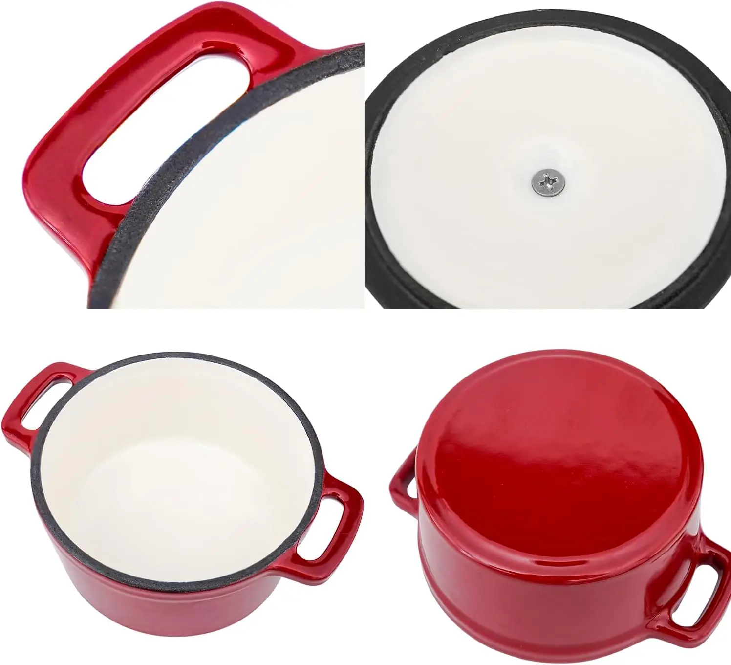 Home Kitchen Non Stick Cooking Pot Cookware Red Enamel Coated Cast Iron Dutch Oven