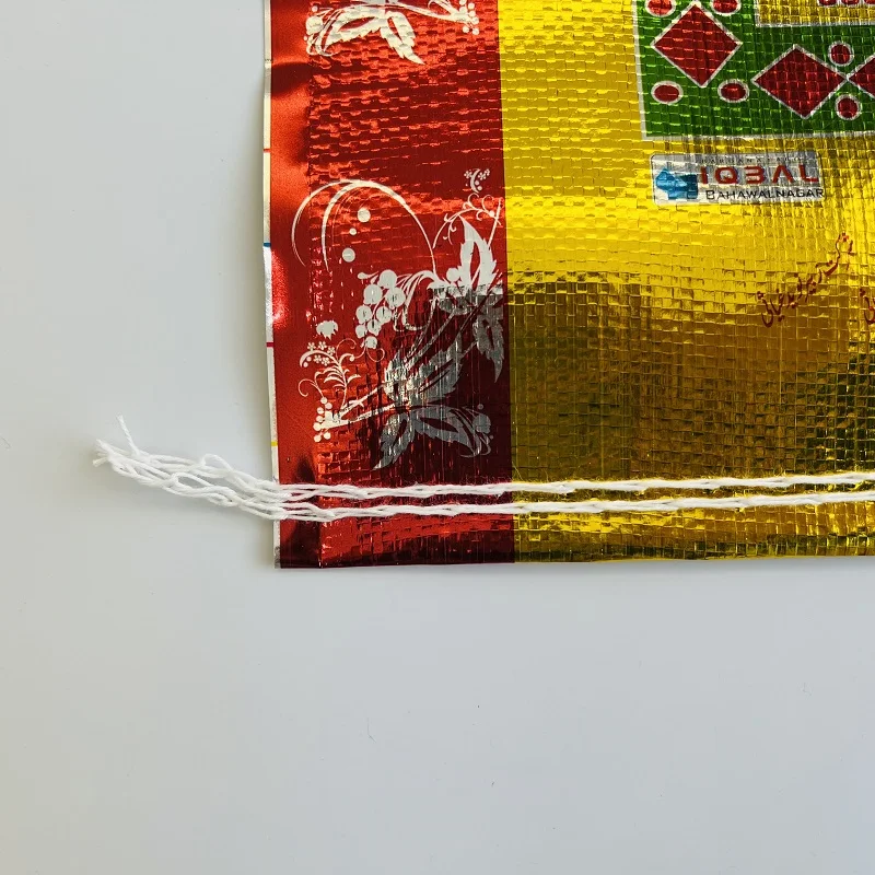 China Manufacturer Silver rice bag 25kg 50kg plastic rice bag with handle