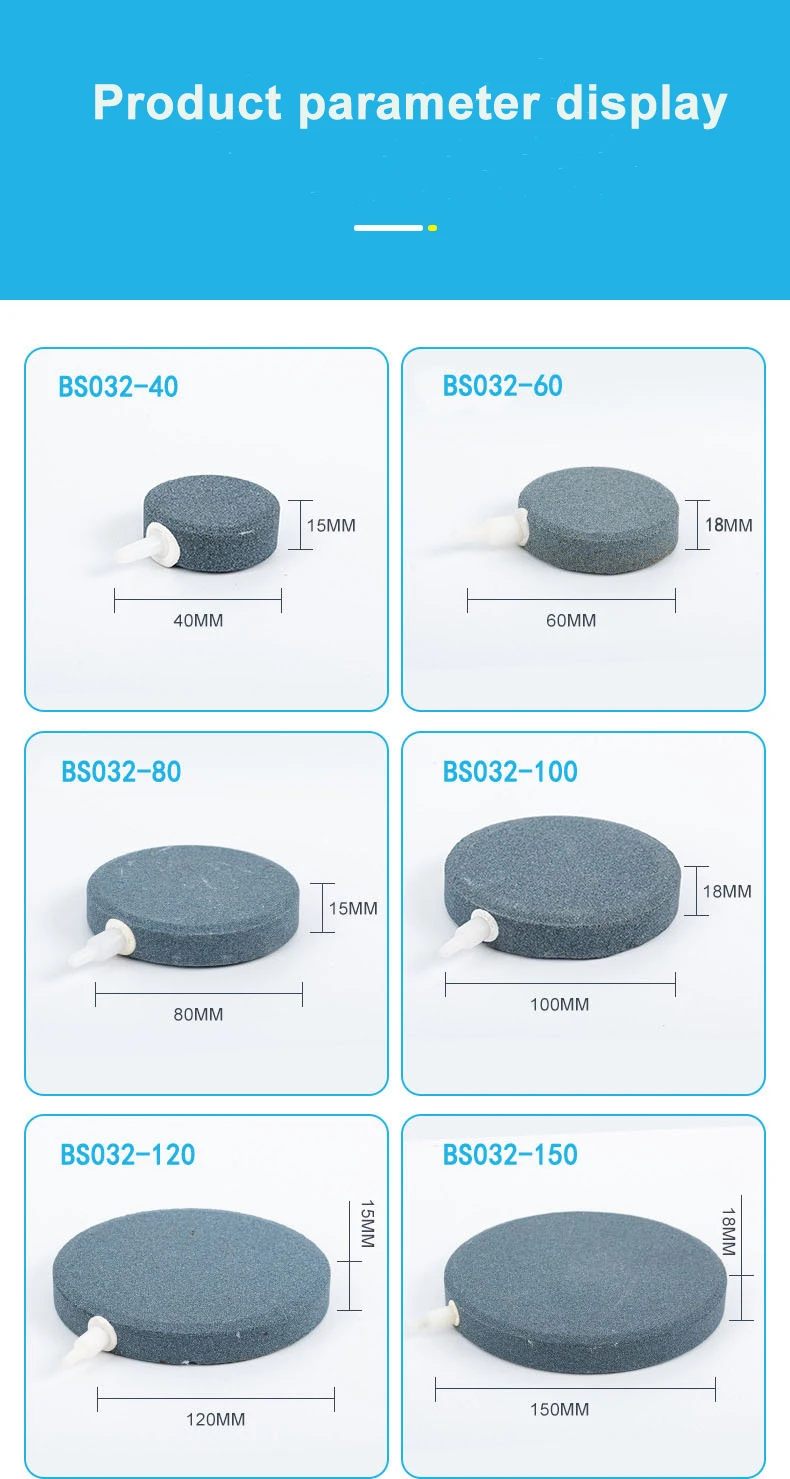 40//60//80/100/120/150mm Bubble Stone Aerator For Aquarium Fish Tank Pump Hydroponic Oxygen Plate Mini Air Pump Accessories