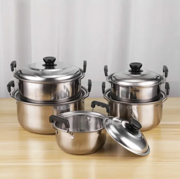 Promotional Item Pot,Commercial Cookware Set Cooking Pot with Lid,16-18-20-22-24cm set pot hot selling model with steamed slices