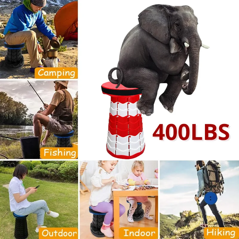 2021 New Retractable Stool Folding Stool Lightweight  Sturdy with Load Capacity 400lbs Portable Collapsible telescopic Stool