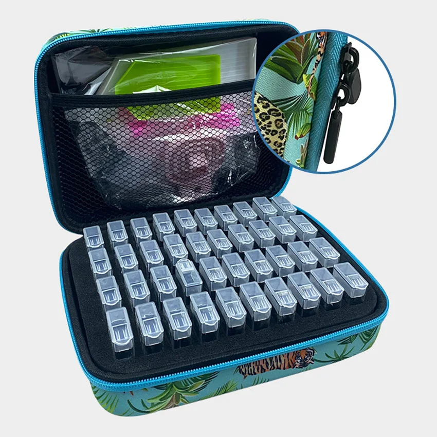 5D Diamond Painting Storage Box 40 Slot Beads Bottles Container Jar Zipper Case DIY Diamond Painting Nail Beauty Tool
