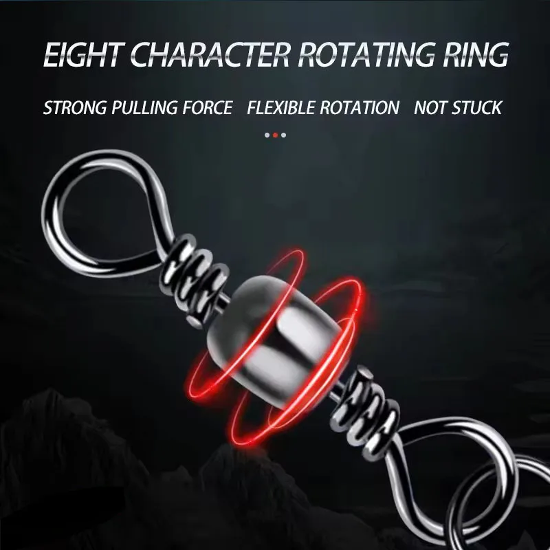 Alpha High Carbon Steel Fishing Swivels Barrel Swivel Safety Interlock Snap Connector for Lure Fishing in Saltwater Freshwater