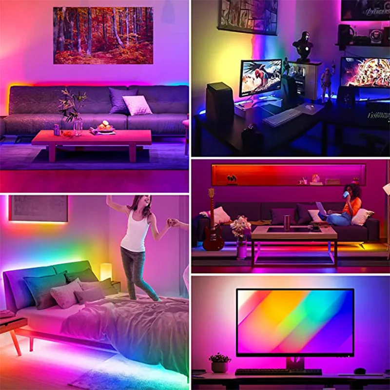 5 м 10 15 рулон 5050 гибкий В 12 24 адресный Rgbic Ws2811 Ws2812b Tiras Rgb Luces умный светодиодный светильник