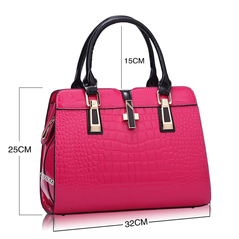 Wholesale Pu Leather Large Capacity Shoulder Bags Unique Vintage Patent-leather Crocodile Print Handbags