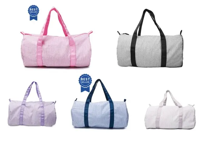 Kids Seersucker Carry On Lightweight Weekender Travel Duffel Bag for Children DMA51494