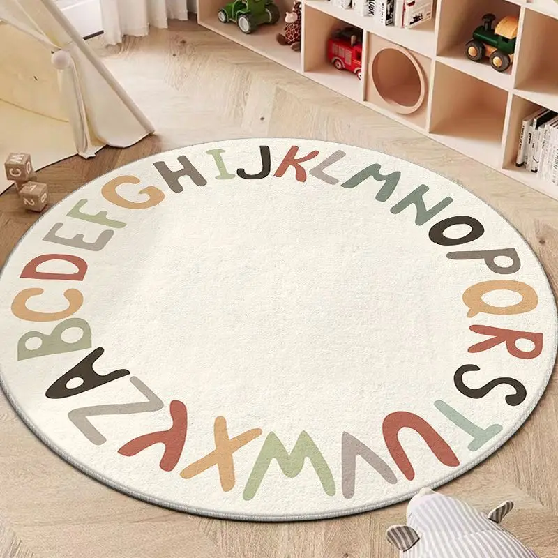 Round  Rug Soft Crawling Play Mat Non Slip Educational Play mat Kids carpet for Children Bedroom Classroom