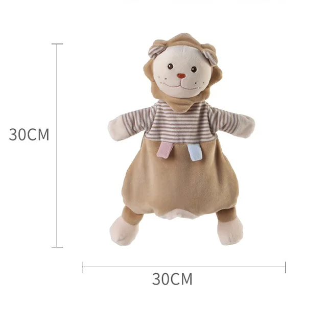 Wholesale lovely new design rabbit deer lion teether plush toy soft doll baby toy stuffed plush toy animal