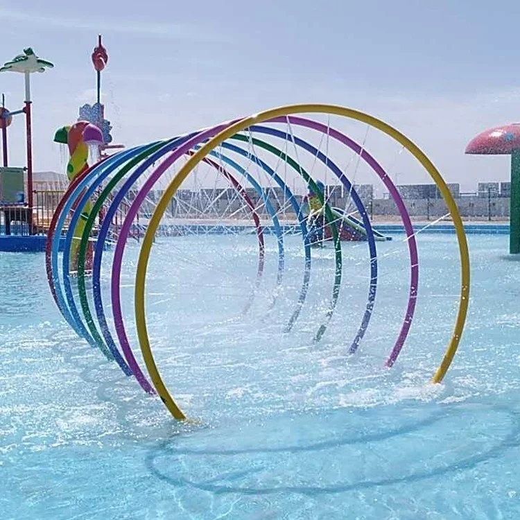 Colorful Rainbow Fiberglass Water Play Equipment for Water Theme Park