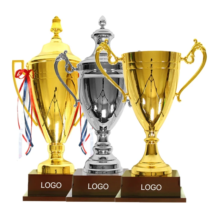 Wholesale 3D Gold Silver Metal Trophies Awards Prize Manufacturing Custom Metal Soccer Football League Champions Trophy Cup