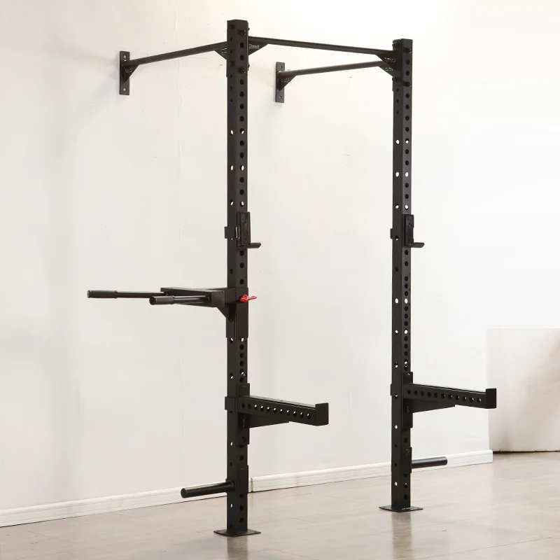Gym Fitness Accessories  Exercise Equipment Adjustable Wall Mounted Weight Squat Stand Power Rack  With Pull Up Bar
