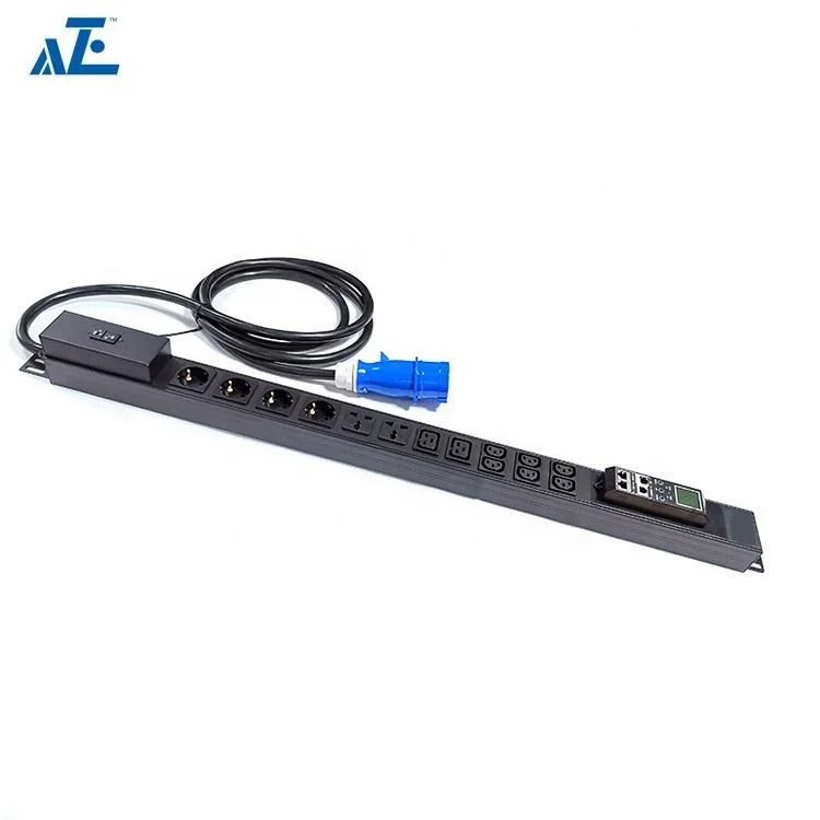 1U 12port Intelligent Power Distribution Unit Metered Rack PDU for KVM console switch