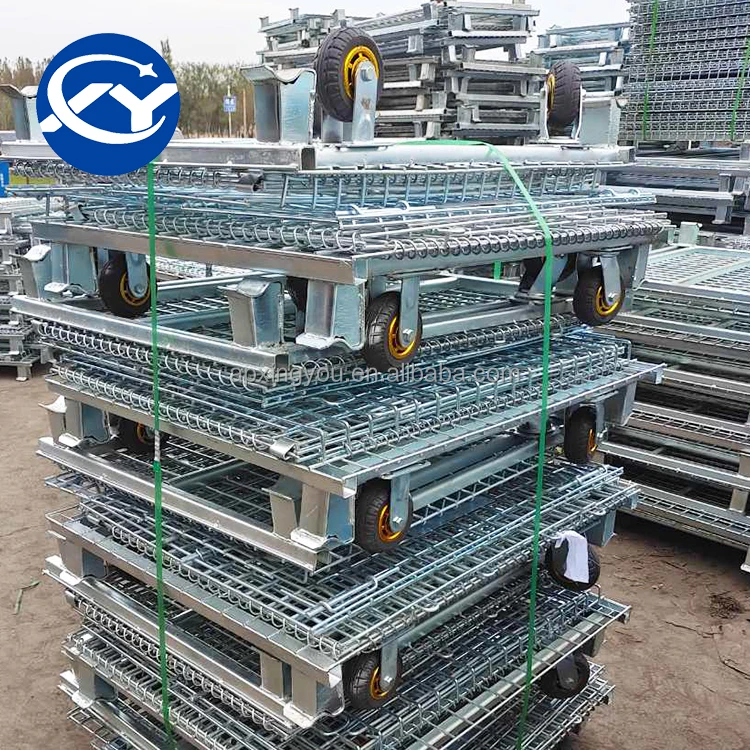 Anping Rectangular Hot Dipped Galvanized Stainless Steel Foldable Pallet Container