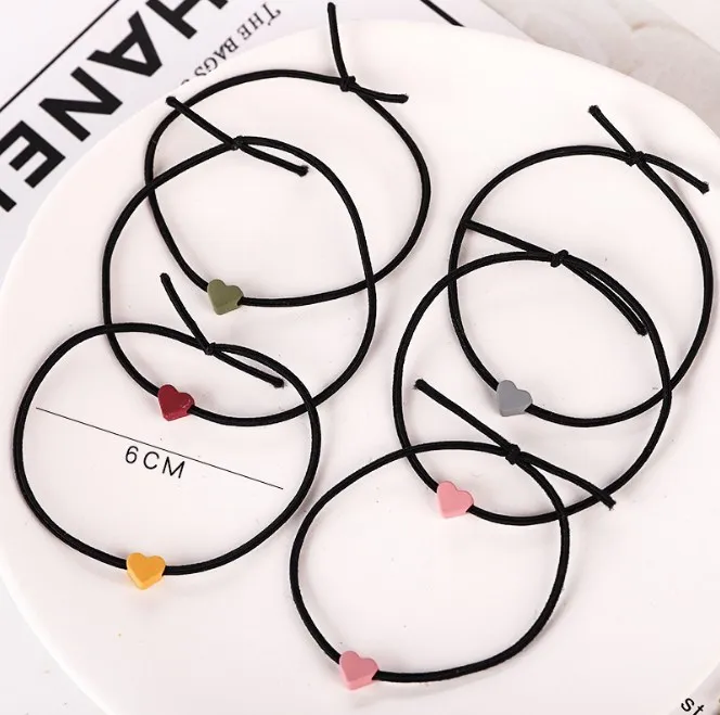 Japan and Korea wind color small love hair rope tied ponytail high warhead rope bracelet dual use