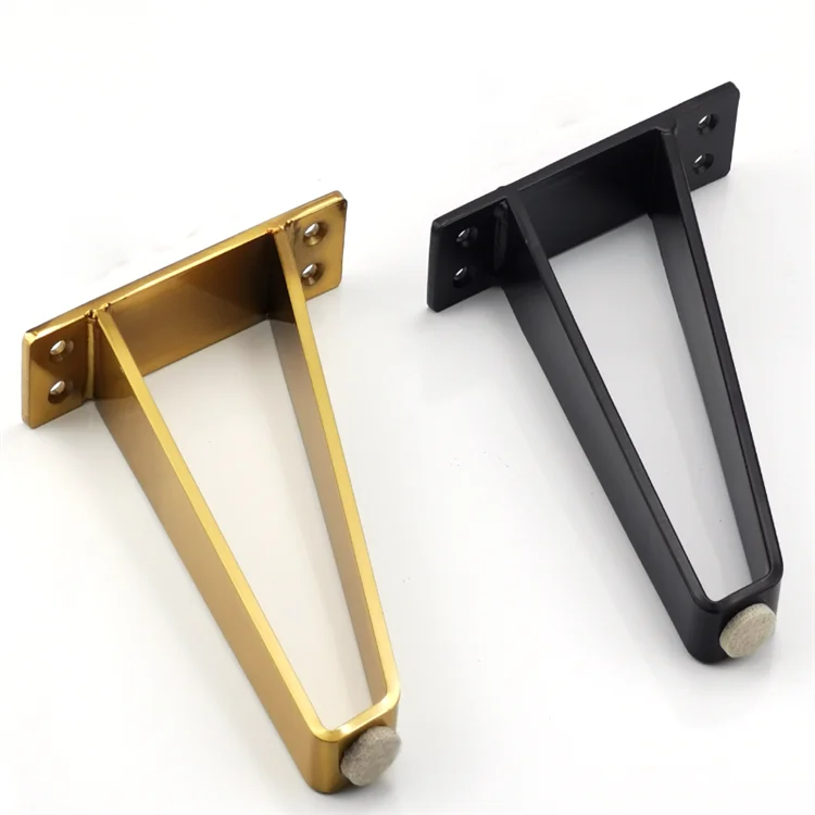 Modern Decoration steel Angled Metal Furniture Leg Rubber Feet Metal Furniture Sofa Legs