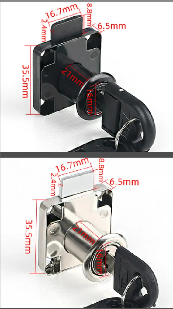 HMCL210H Series  Zinc Alloy Lock Wholesale Hardware Home Drawer Lock Home Cabinet  Desk Drawer Lock